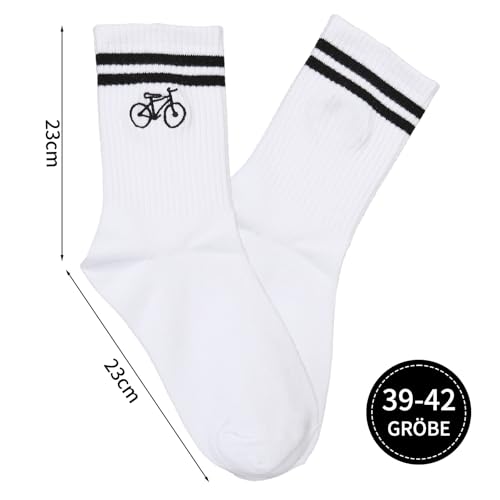 HUKUMA Rennrad Socken,35-46 Fahrradsocken Herren,Fahrrad Geschenk für Herren Damen,Rennrad Zubehör,Fahrradfahrer Tennissocken Accessoires,Lustiges Geschenk für Geburtstag Männer und Frauen