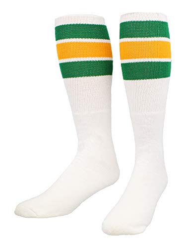 Image of TCK Retro Tube Socks with Stripes for Men & Women - 3 Stripe, 70's 80's Deadlift Socks