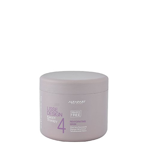 ALFAPARF MILANO Lisse Design Keratin Hair Mask - Professional Salon Keratin Therapy Rehydrating Mask - Hair Straightening and Smoothing Treatment - Enhancing - Conditioning - Moisturizing - 17.2 oz.