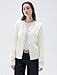 SUUKSESS Women Chunky Cashmere Cropped Cardigan Sweaters 2025 Trendy Fall Fashion Button Up Long Sleeve Knit Outfits(Cream White M)