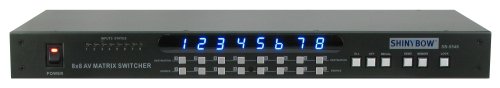8X8 Shinybow Composite Video + Analog Audio Matrix Switch, A/V Amplifiers/Extenders/Converters #TOP2
