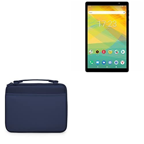 BoxWave Case Compatible with Prestigio Grace 4991 - Hard Shell Briefcase, Slim Messenger Bag Briefcase Cover Side Pockets - Navy