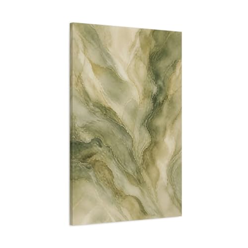 Toile abstraite marbre vert d&eacute;coration salon grand format 60x90
