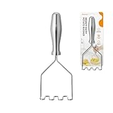 Aieve Triturador de patatas, triturador de papas, triturador de patatas de acero inoxidable resistente con mango ergonómico