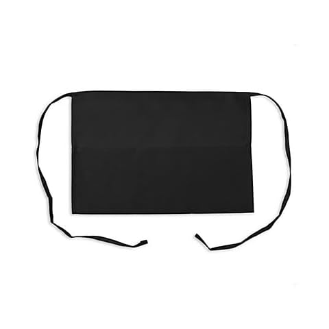 KNG Pack of 6 - Black Waist Apron, 3 Pockets Cover