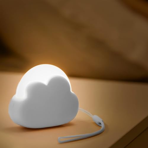 Luz de noche para niños, lampara de noche bebe recargables, night light LED portátil regulable, luz nocturna para...