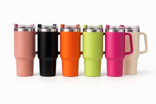 Image of Digital Wave 1200ML Stainless Steel Tumbler with Handle & Straw, Double-Wall Vacuum Insulated, Leak-Proof Travel Sipper