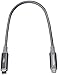 Amazon Basics Double Braided Nylon USB-C to USB-C 3.1 Gen 2 (10Gbps) Fast Charging Cable, 3A, 1 Feet, Dark Grey