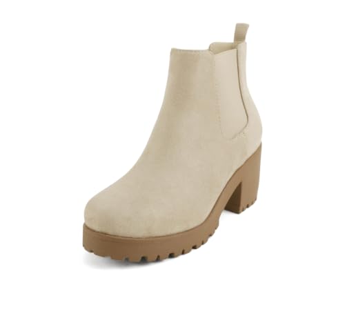 Image of Soda Top Shoes Jaber Ankle Boot W Lug Sole Elastic Gore and Chunky Heel