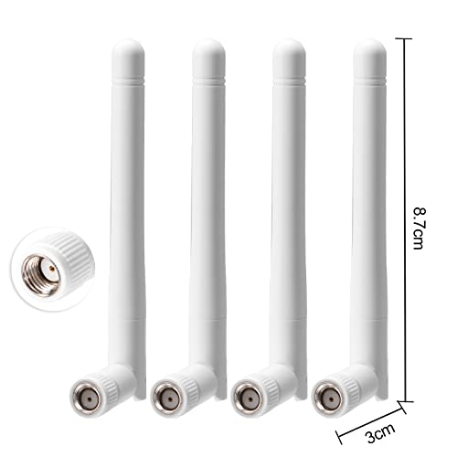 Image of Bingfu External WiFi Antenna RP-SMA 2.4GHz 5GHz 5.8GHz 3dBi Dual Band Wireless Antennas Replacement (4-Pack) for WiFi Router Security IP Camera Access Point USB WiFi Adapter