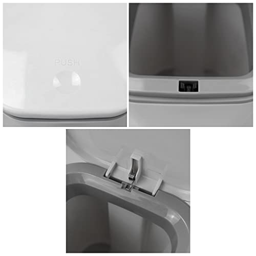 Bote de basura pequeño plástico 0.5 gal gris con tapa miniatura 3