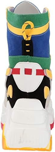 YOKI-UNICE Women's High Top Chunky Retro Dad Multi Color Lace Up Costume Themed Sneaker, Multi Blue, 10 M US | Image 2