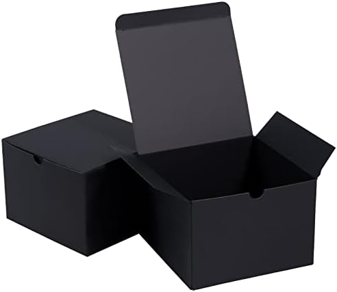 NIGNYA Black Gift Boxes 5x5x3.5 inches, 30 Pack Small Kraft Cardboard Gifts Boxes Paper Cube Favor Box Easy Assemble Paper Gift Box with lids for Presents Birthday Christmas Wedding Party
