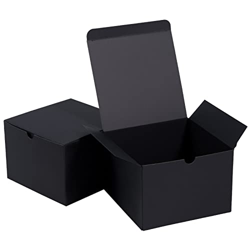 Nignya Black Gift Boxes 5X5X3.5 Inches, 30 Pack Small Kraft Cardboard Gifts Boxes Paper Cube Favor Box Easy Assemble Paper Gift Box With Lids For Presents Birthday Christmas Wedding Party #TOP29