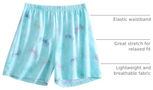 Image of PNAEONG 3 Pack: Womens Pajamas Shorts Set Soft Elastic Waist Lounge Shorts Printed PJ Bottoms