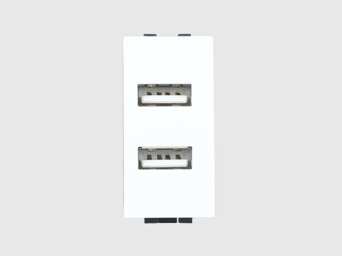 Accessoire électrique Module USB PNI UB20 Double Prise - 5V/2.4A - Compatible Cadres Verre RM101W/RM202W - Blanc Connectique Cadre Photo