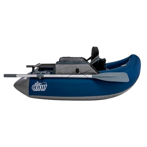 OUTCAST Sporting Gear Cruzer Max Float Tube - Durable Lightweight 300 Lbs. Capacious Outdoor Water Sports Fishing Rowable Float Tube with 2-Piece Oars