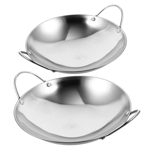 Wok de acero inoxidable con doble asa, set 2 piezas miniatura 1