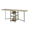 SoBuy klaptafel met 2 kleppen en 3 opslagplanken, Opvouwbare Keukentafel, Opklapbare Eettafel, Ruimtebesparend, 180 x 60…
