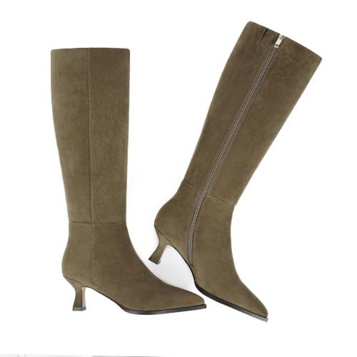 Image of Modatope Knee High Boots for Women Kitten Heel Boots