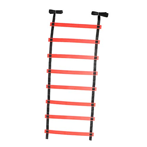 YIJU Escada de Agilidade de Degrau Plano para O Futebol Rugby Formação 13ft - Vermelho