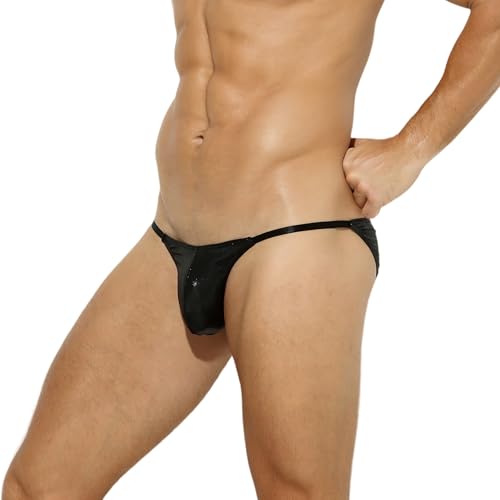Men's Stretchy Sexy Metallic Underwear Panties Comfort String Bikini Briefs4