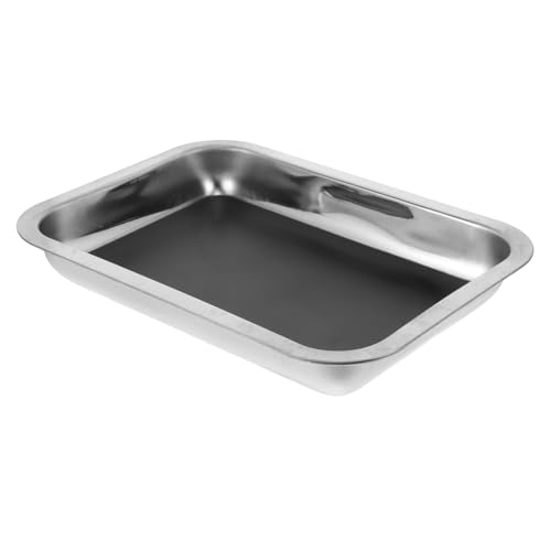 Healvian - Healvian Plateau de Dissection en Acier Inoxydable 26X19X4 CM Bac à Cire Noir Plateau d'Instruments de Laboratoire pour Dissection Biologique et Organisation d'Outils Scientifiques