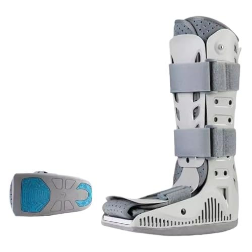 ウォーキングブーツ 足装具ハイギャング 装具サポート 足底スプリントブレース夏のエアクッション付き アキレス腱靴 足の怪我の軽減 足首サポーター 骨折用 介護用 簡易ギプスシューズ 術後固定リハビリ 足先防寒対策 滑り止め加工 (ロング)