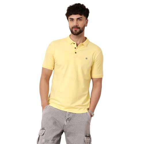 Image of WROGN Men's Pure Cotton Pique Stretch T-Shirt | Slim Fit