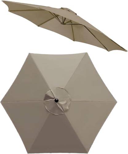 ELYSYSRL Auvent de Remplacement pour Parasol de Terrasse de 2/2.5/3.0/3.5m, 6 Baleines/8 Baleines...