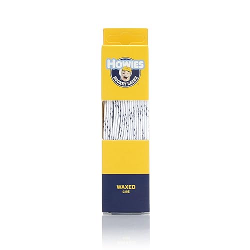 Howies Hockey Skate Laces - White 120” Waxed Laces for Ice Hockey...
