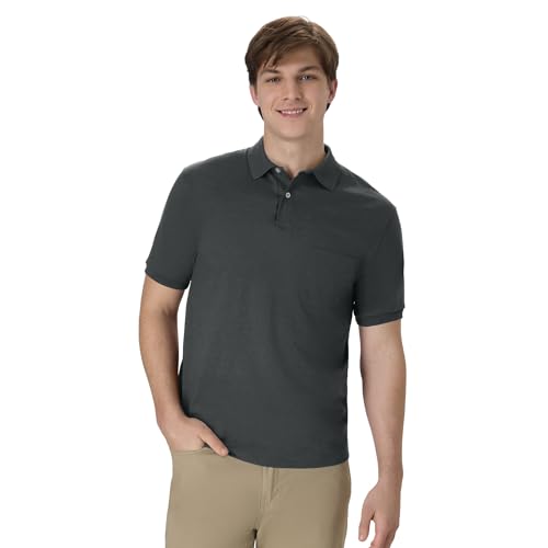 Hanes Men's Short-Sleeve Jersey Pocket Polo (2 pack) - image 2