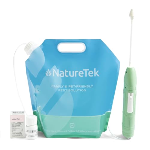 NatureTek Pest Control Kit - Pro Grade Plant Based Pest Control Spray, Long Lasting Effect, DIY Pesticide Sprayer, Bugs and Cockroach Repellent, Family/Petsafe Spray for Fly Mosquito