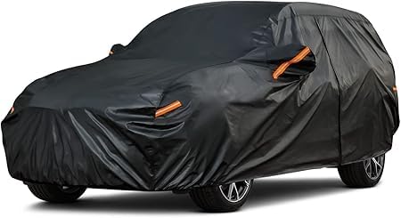 Image of Kayme 10 Layers Large SUV Car Cover Waterproof All Weather [See Vehicle Size Chart for Accurate Fit] Heavy Duty Full Exterior Cover Outdoor Sun Rain Snow Wind UV Protection. Size S7 (See Size Chart)