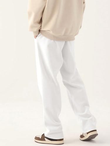 Image of dockstreet Straight Wide fit Long Length Trouser Style Drawstring Trackpant for Men /Trending Sporty Style, Relaxed Casual Pants for Men