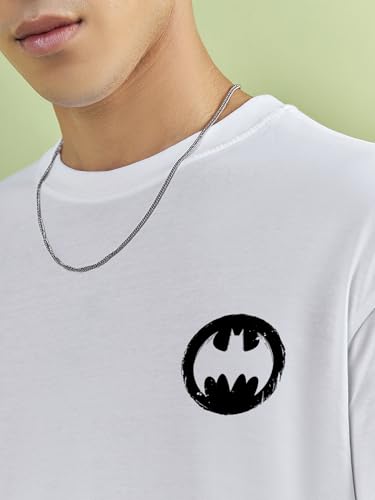 Image of Bewakoof X DC Batman Men's Cotton Printed Oversized Fit Full Sleeve Round Neck T-Shirt | Casual Wear | Street Wear | Oversized t Shirt for Men Cotton | Baggy