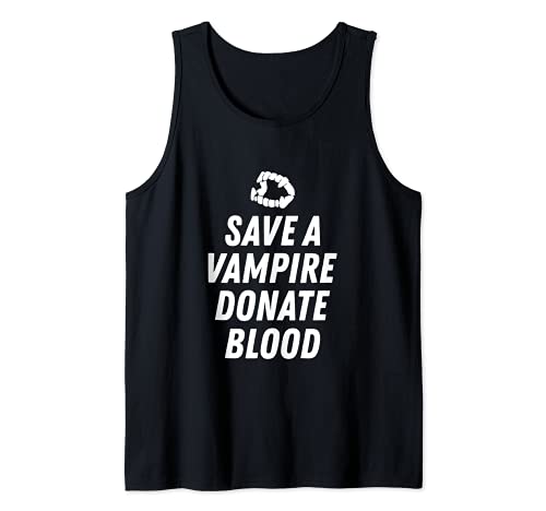 Save Vampire Donate a Blood Funny Halloween Shirt Uomo Donna Canotta