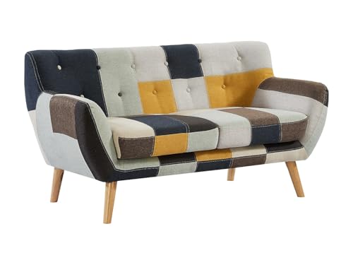 Venta Unica   Sofá de 2 plazas de Tela Patchwork SERTI II