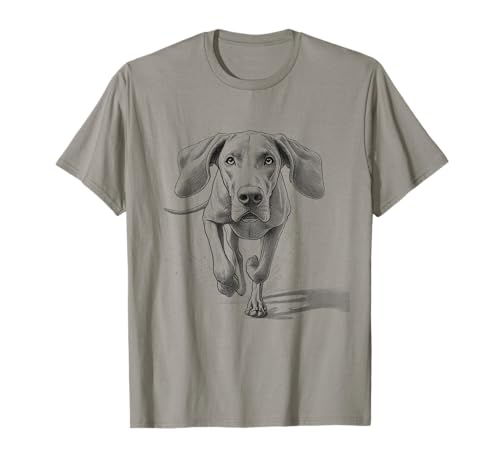 Weimaraner Running Design For Dog Owner T-Shirt