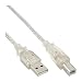 Produktbild InLine 34535T USB 2.0 Kabel, A an B, transparent, 3m
