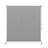 PHI VILLA Outdoor Roller Sun Shade, Patio Cordless Blinds Roll Up Shade, 8W*8H ft,Grey