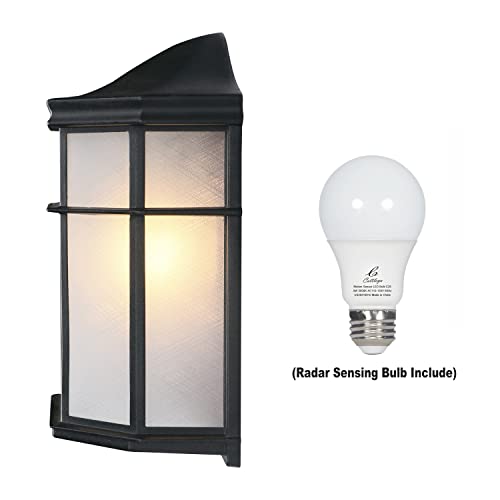 C Cattleya 2-Pack Matte Black Aluminum Outdoor Wall Lantern Sconce Front Porch Light Fixture With Motion Sensor Dusk To Dawn Led Radar Bulb For Front Porch Garage Patio Garden thumb #4
