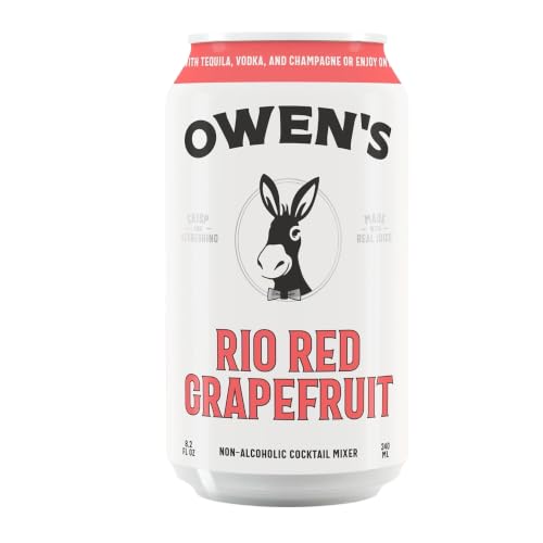 Image of Owen's Premium Non-Alcoholic Sparkling Cocktail and Mocktail Mixer, Drink Mixer for Cocktails, Mocktails, and Party Beverage, 24 Pack of 8.2 fl oz Cans (Rio Red Grapefruit)