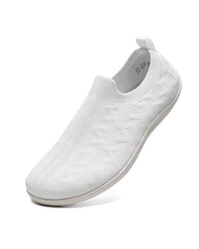 Women's Wide Toe Minimalist Barefoot Walking Slip-on Shoes Casual Sneakers Tennis Gym Athletic Flats Shoes