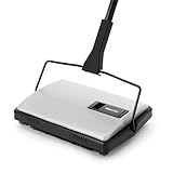 CLEANHOME Carpet Sweeper Manual Cordless - Non-Electric Push Sweeper for Pet Hair & Debris on Carpets & Rugs, Includes Cleaning Tool & Extra Replacement Roller