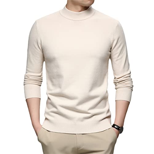 Yeuyyben Autumn Winter Sweater Men Thick Warm Mock Neck Pullover Turtleneck Knitwear Mens Casual Clothing