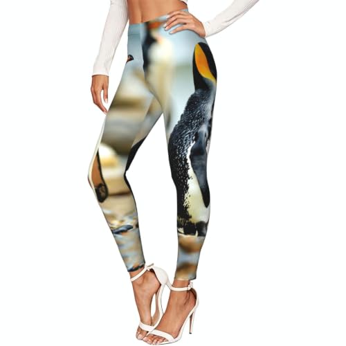 Leggings de pingüino para mujer y ropa de gimnasio con compresión elástica