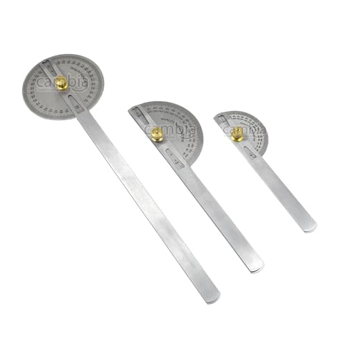 Image of Cambia Premium Quality Stainless Steel Goniometer Set of 3 with Knee Hammer and Measuring Tape Designed for accurate measurement of joint angles (with Tuning Fork 1024hz)