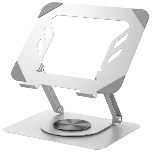 Vihoom Support Ordinateur Portable, Support PC Portable Ergonomique Rotatif à 360°Pliable, Réglable Hauteur et Angle, Refroidissement, Compatible avec...