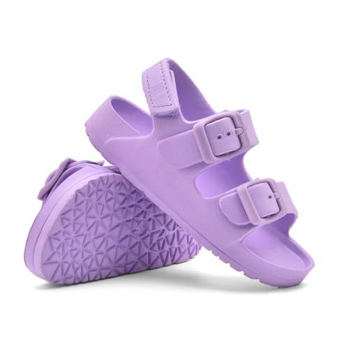 Image of Toddler Unisex Adjustable Buckle Sandals - Comfortable Open Toe Beach & Pool Shoes for Boys & Girls with Back Strap